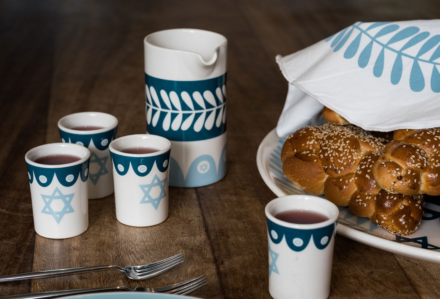 MAZALTOV - SET OF 6 KIDDUSH CUPS