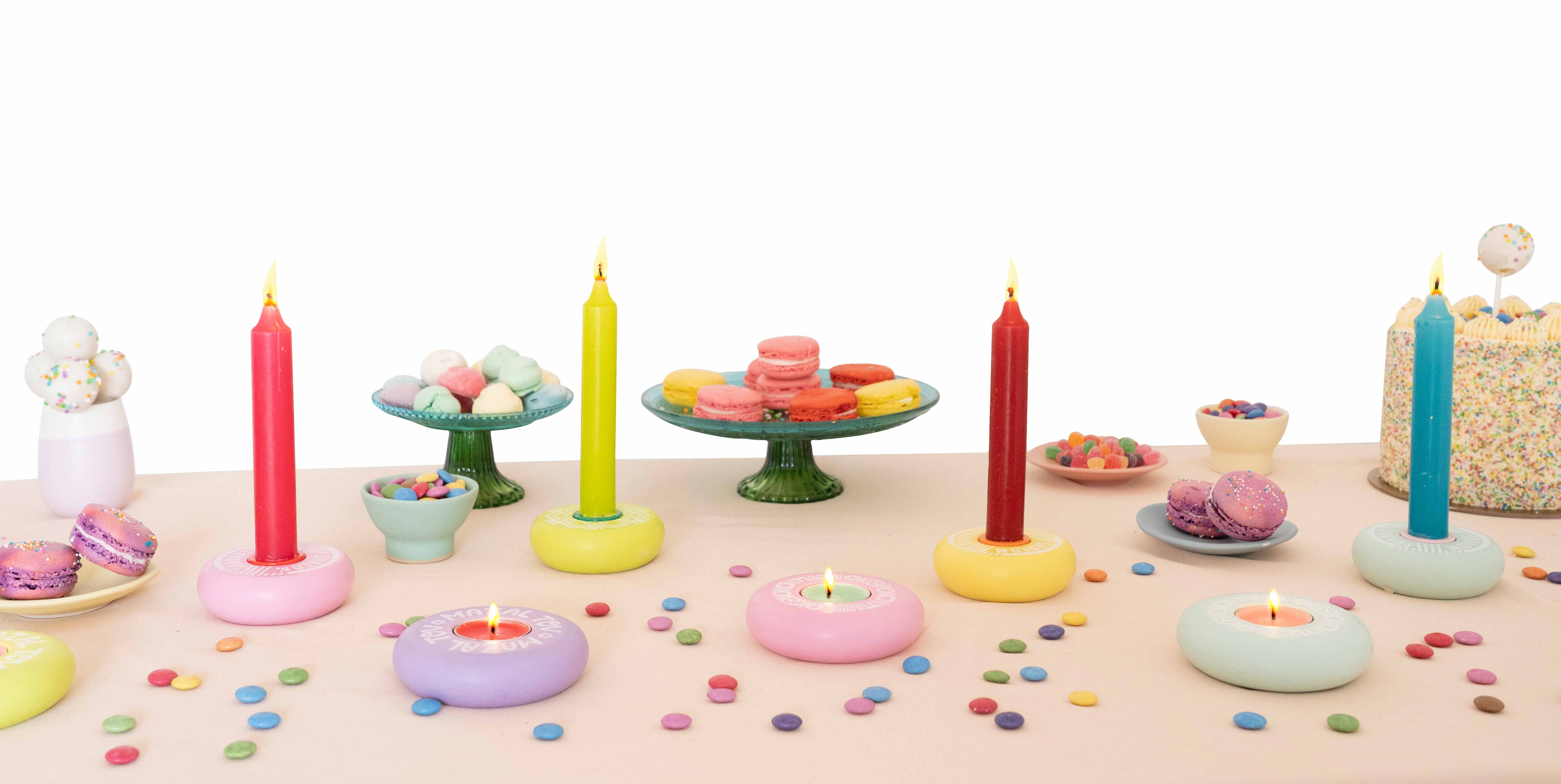 PLATZ - SHABBAT SHALOM CANDY CANDLESTICKS