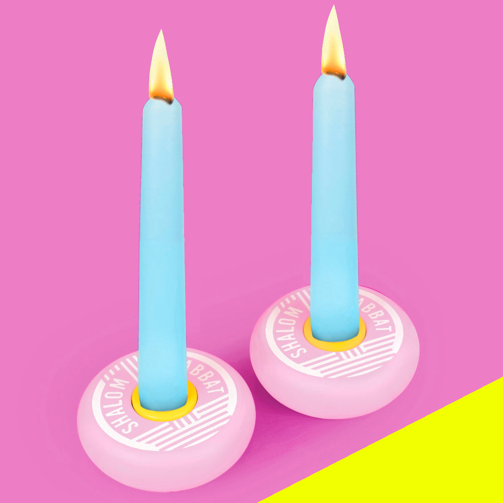 PLATZ - SHABBAT SHALOM CANDY CANDLESTICKS