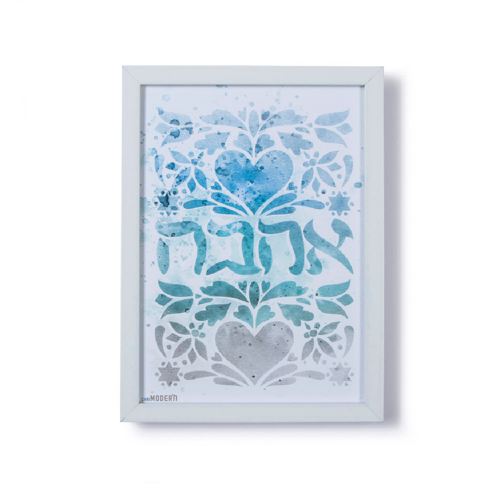 YIDDISHKEIT POSTER - AHAVA BLUE