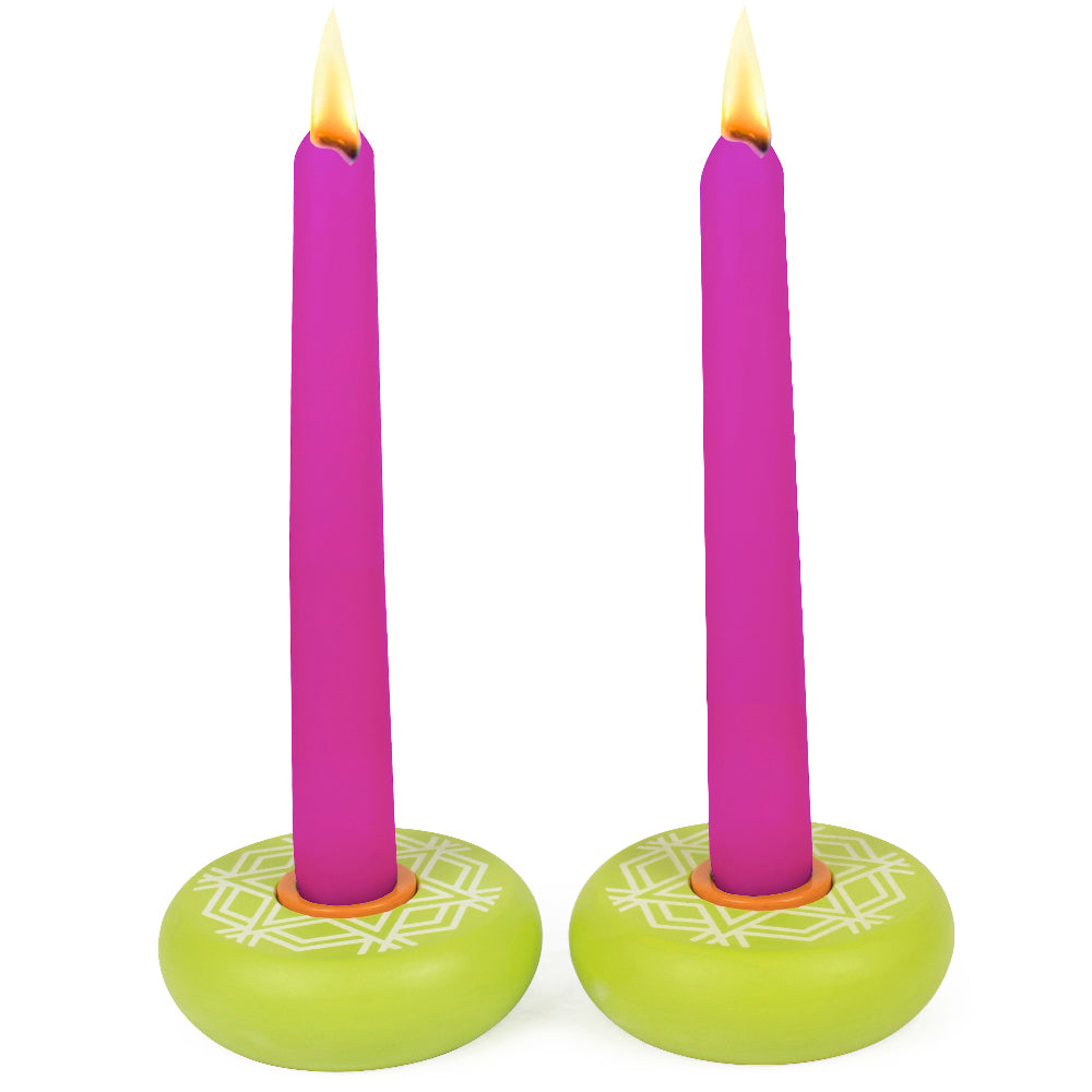 PLATZ - SHABBAT SHALOM CANDY CANDLESTICKS