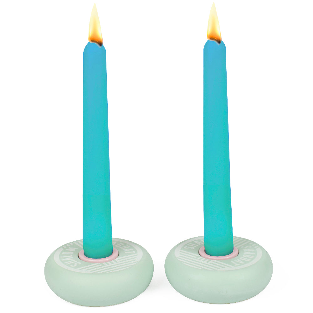 PLATZ - SHABBAT SHALOM CANDY CANDLESTICKS