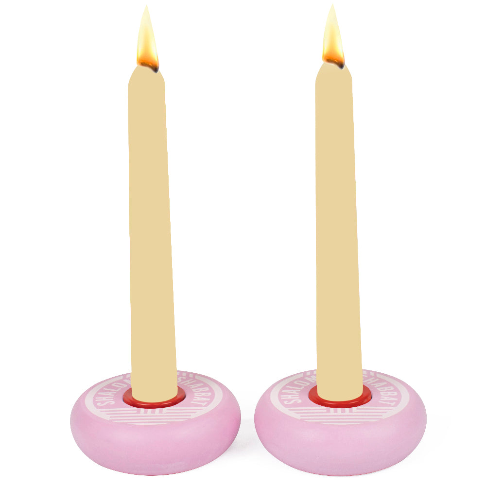 PLATZ - SHABBAT SHALOM CANDY CANDLESTICKS