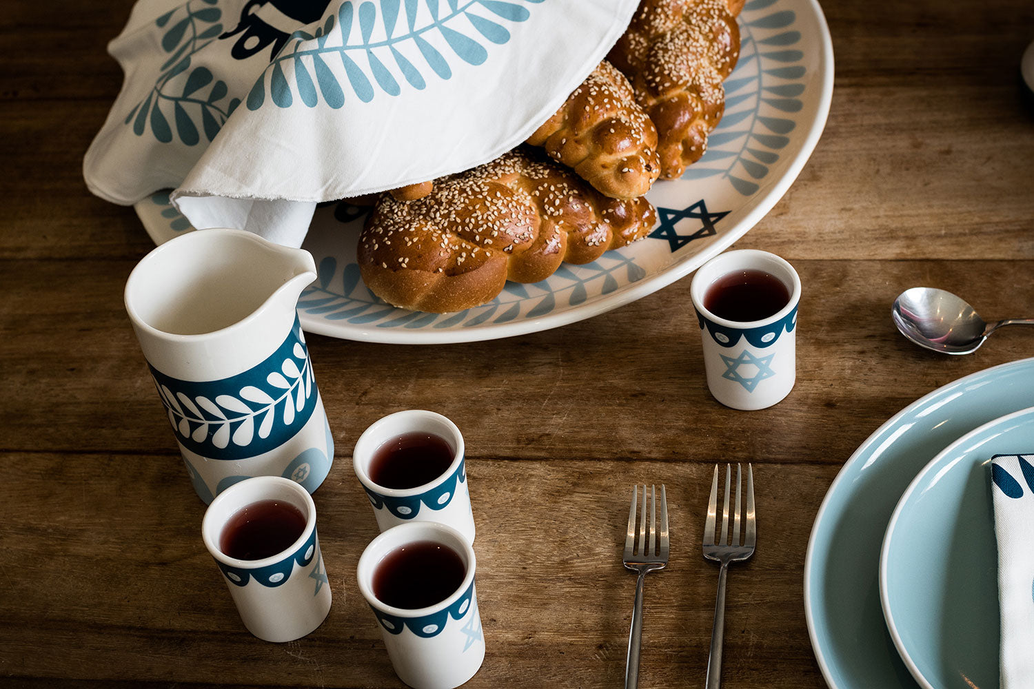 MAZALTOV - SET OF 6 KIDDUSH CUPS